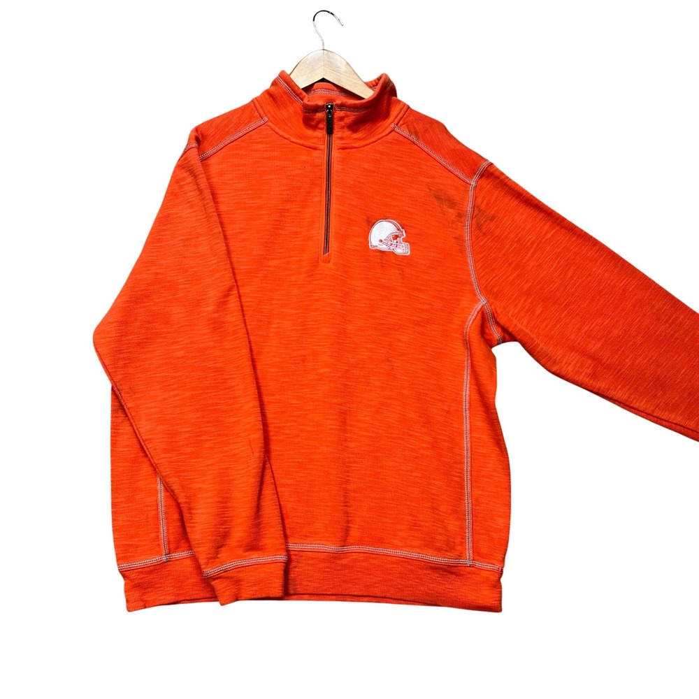 Cleveland Browns Tommy Bahama Pullover Mens Medium Orange‎ Heathered 1/4 Zip NFL